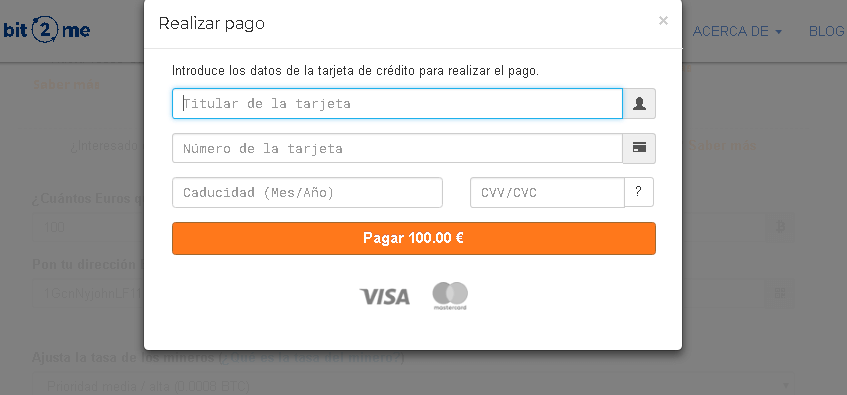 pago bitcoin con tarjeta